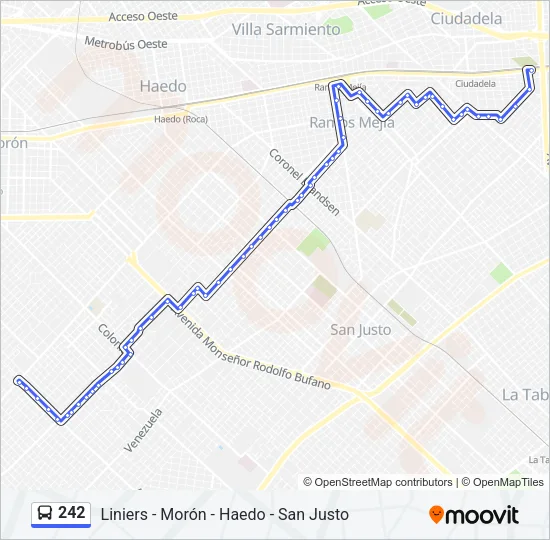 242 Colectivo Line Map