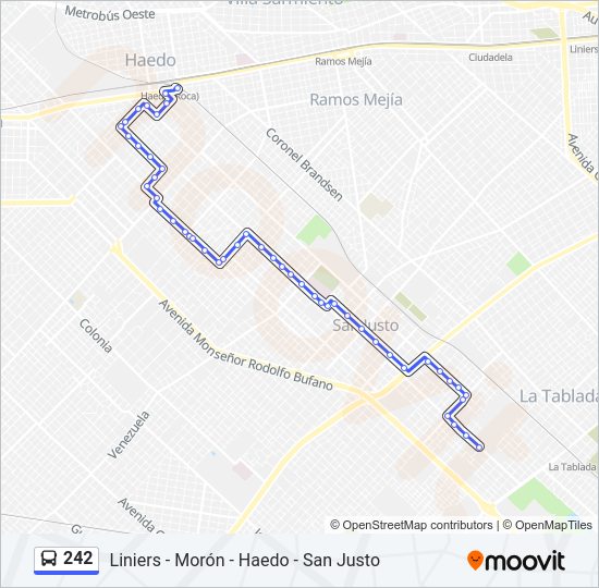 Mapa de 242 de Colectivo