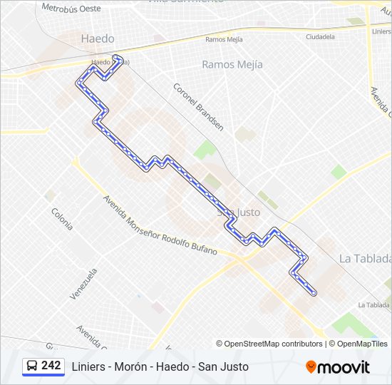 Mapa de 242 de Colectivo