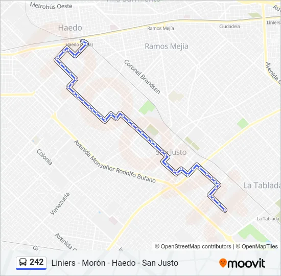 242 Colectivo Line Map