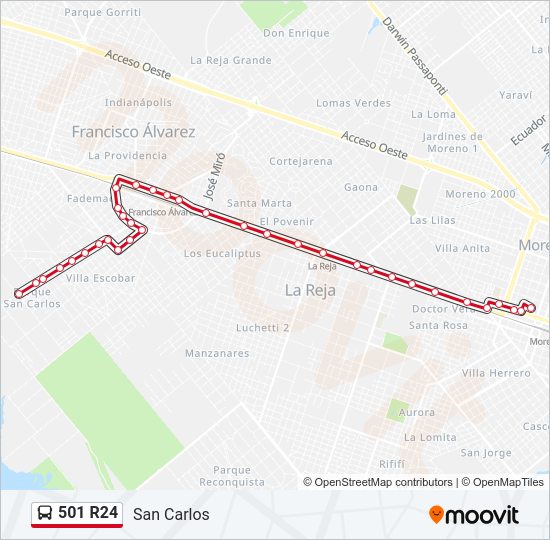 501 R24 Colectivo Line Map