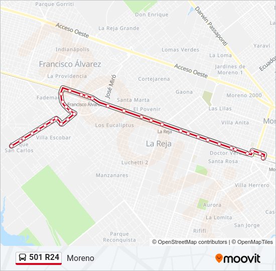 501 R24 Colectivo Line Map