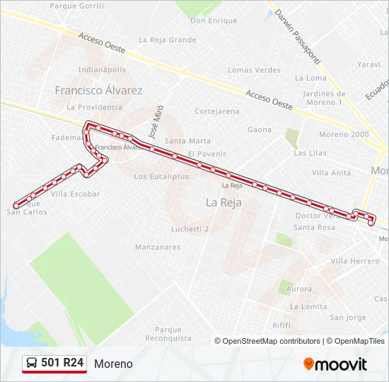 501 R24 Colectivo Line Map