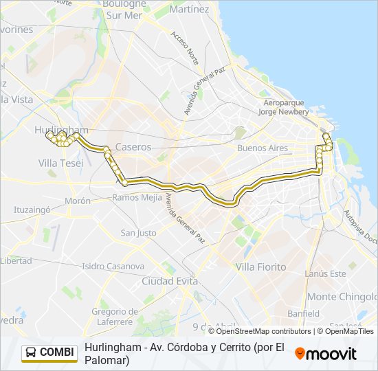 Mapa de COMBI de Colectivo