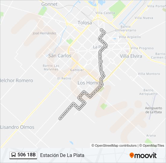 Mapa de 506 18B de Colectivo