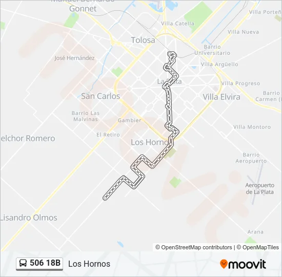 506 18B Colectivo Line Map