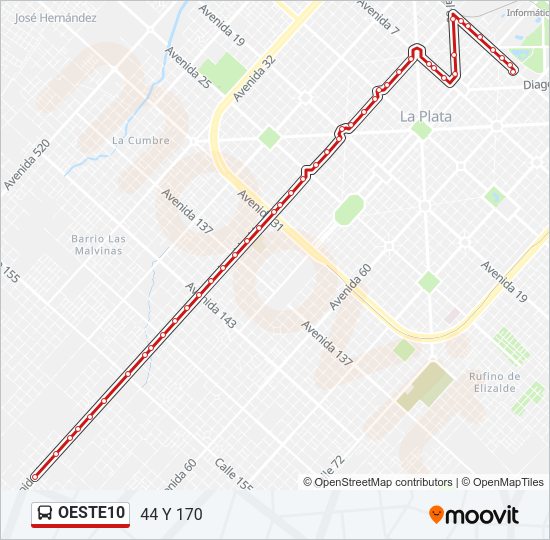Mapa de OESTE10 de Colectivo