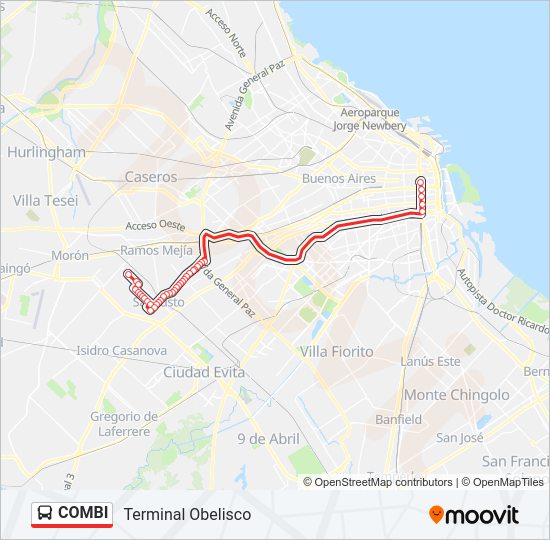 COMBI Colectivo Line Map