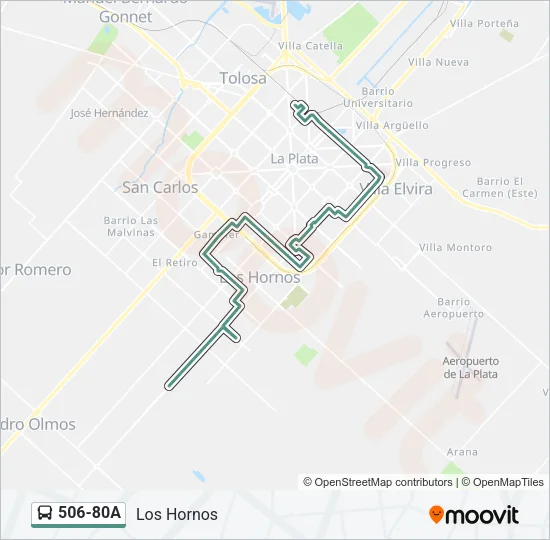 506-80A Colectivo Line Map