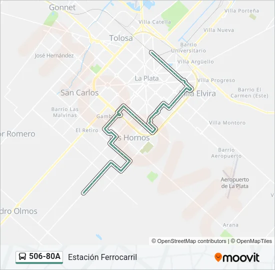 506-80A Colectivo Line Map