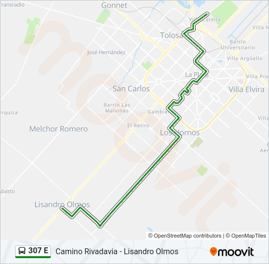 307 E Colectivo Line Map