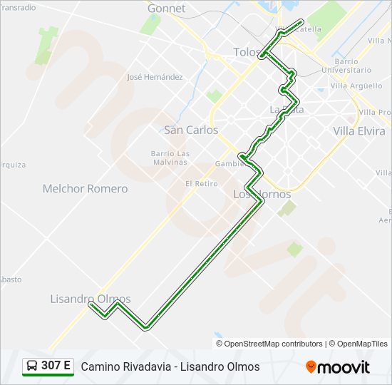 307 E Colectivo Line Map