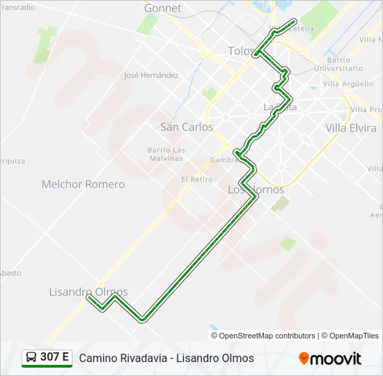 307 E Colectivo Line Map