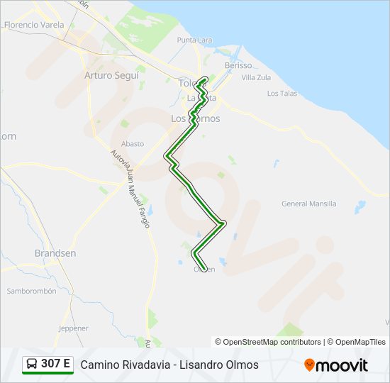 Mapa de 307 E de Colectivo