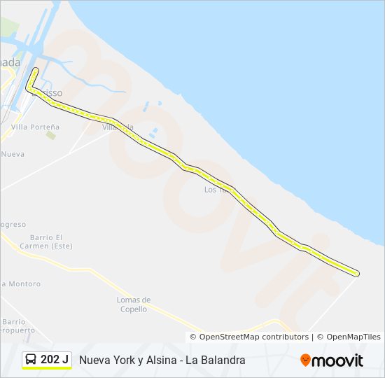 Mapa de 202 J de Colectivo
