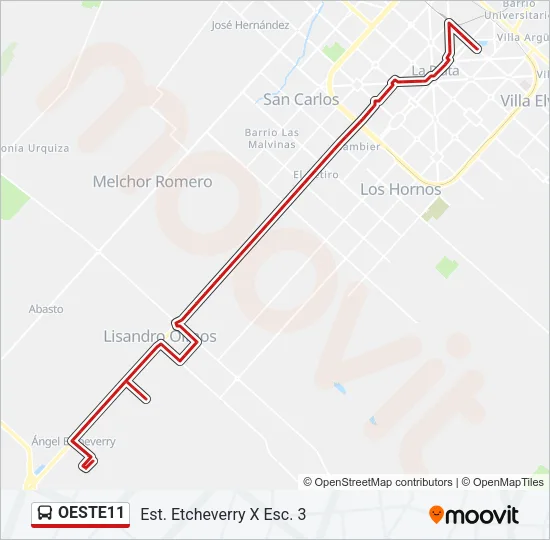OESTE11 Colectivo Line Map