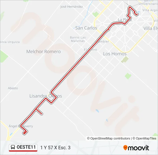 OESTE11 Colectivo Line Map