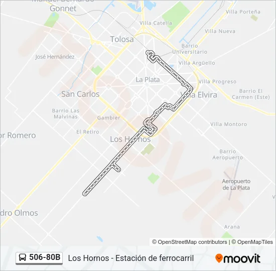 506-80B Colectivo Line Map