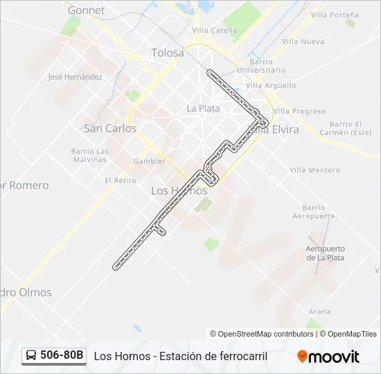 506-80B Colectivo Line Map
