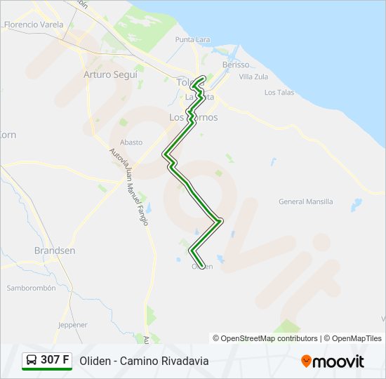 307 F Colectivo Line Map
