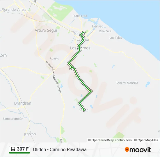 307 F Colectivo Line Map