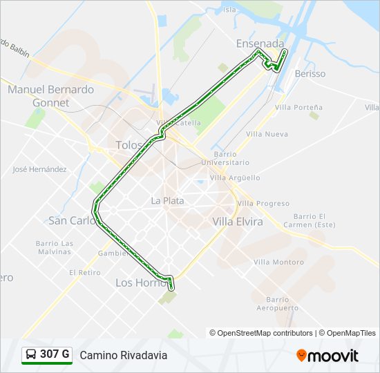 307 G Colectivo Line Map