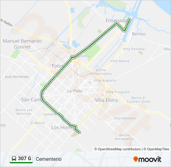 307 G Colectivo Line Map