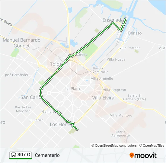 307 G Colectivo Line Map