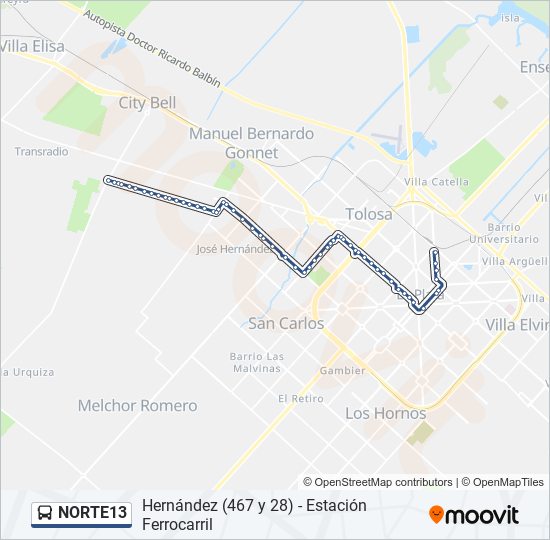 Mapa de NORTE13 de Colectivo