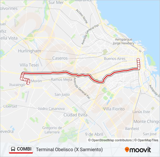 Mapa de COMBI de Colectivo