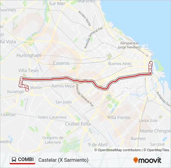 COMBI Colectivo Line Map