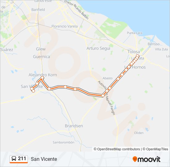 Mapa de 211 de Colectivo