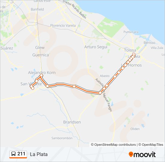 Mapa de 211 de Colectivo