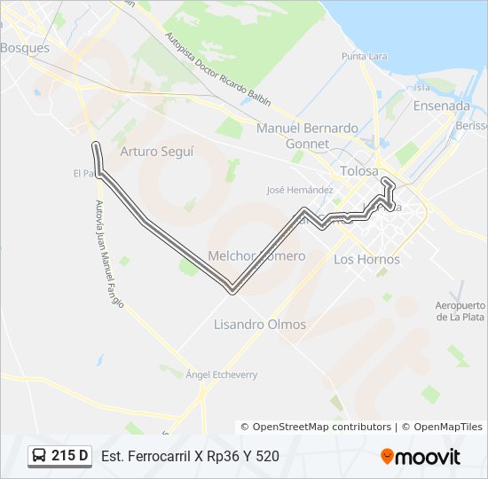 Mapa de 215 D de Colectivo