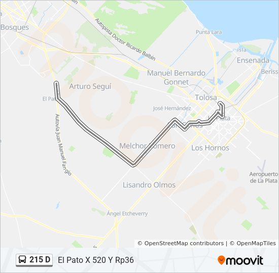 Mapa de 215 D de Colectivo