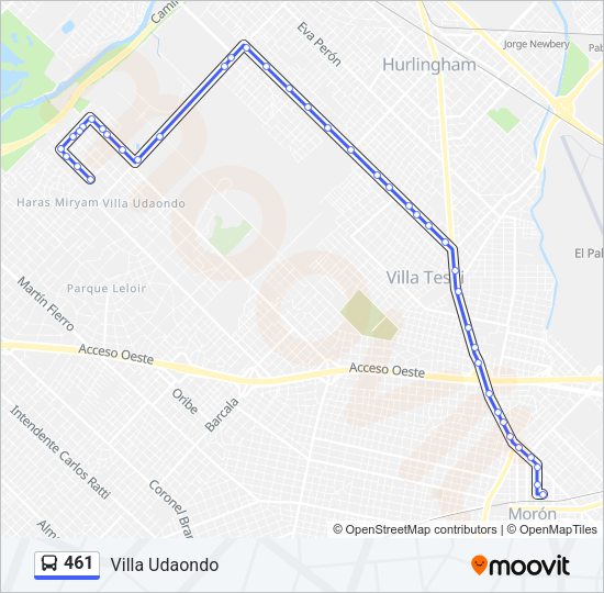 Mapa de 461 de Colectivo