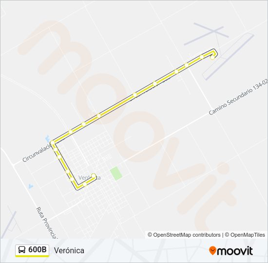 600B Colectivo Line Map