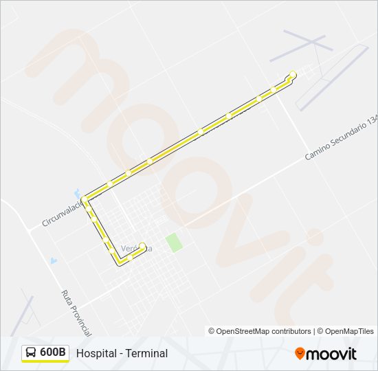 600B Colectivo Line Map