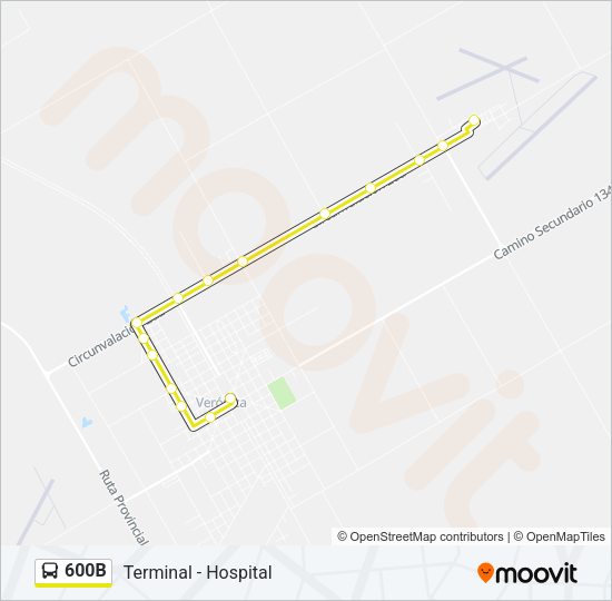 600B Colectivo Line Map