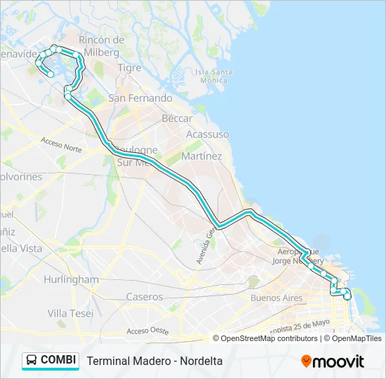 COMBI Colectivo Line Map
