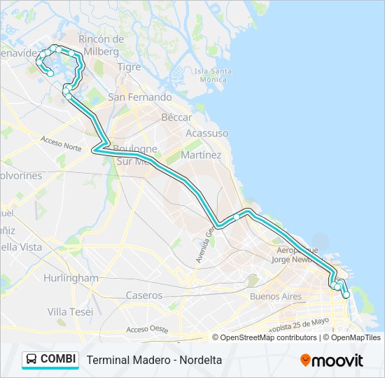 Mapa de COMBI de Colectivo
