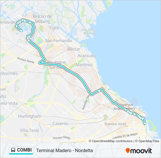 COMBI Colectivo Line Map