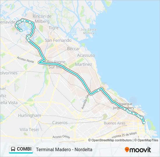 COMBI Colectivo Line Map