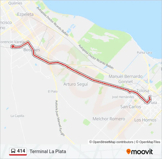 414 Colectivo Line Map