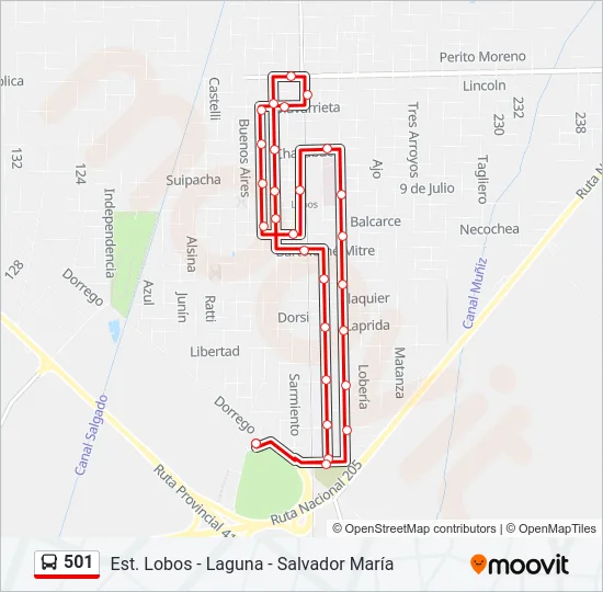 501 Colectivo Line Map