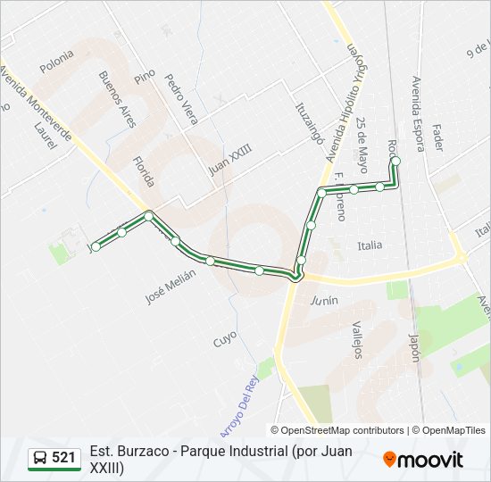 Mapa de 521 de Colectivo