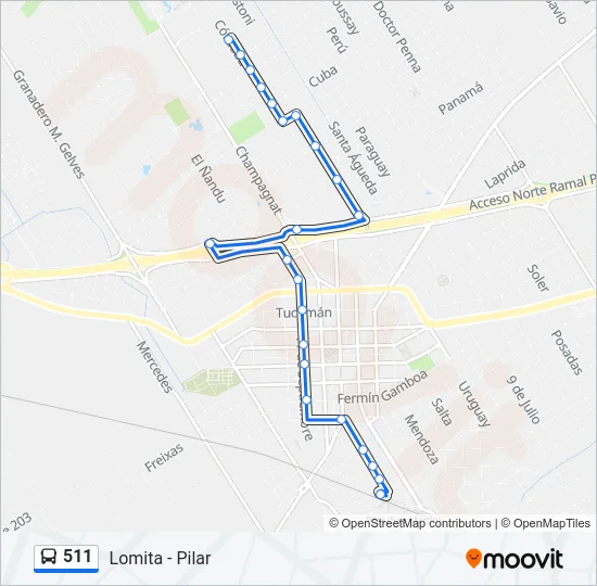 511 Colectivo Line Map