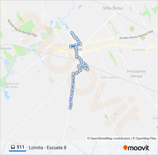 Mapa de 511 de Colectivo