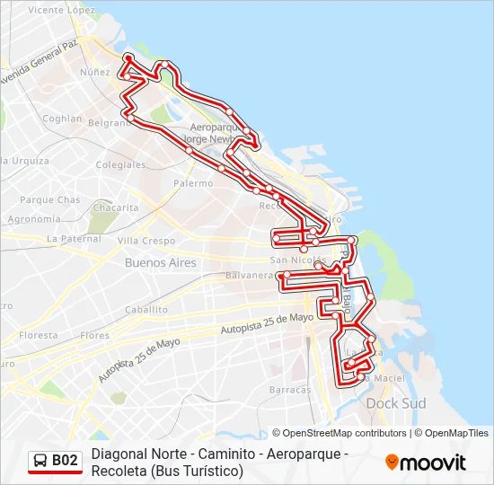 B02 Colectivo Line Map