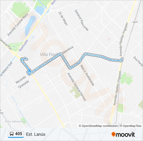 405 Colectivo Line Map